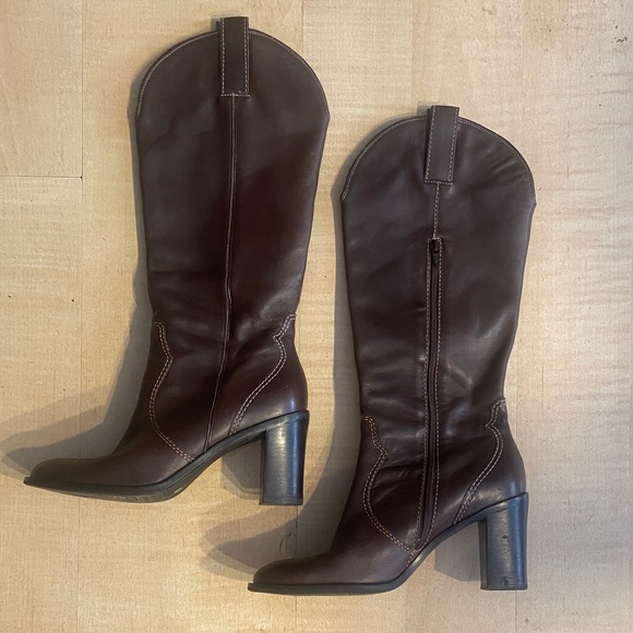 Franco Sarto Shoes - Franco Sarto Dark Brown Heeled Boots